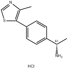 (S)-1-(4-(4-methylthiazol-5-yl)phenyl)ethanamine hydrochloride Structure