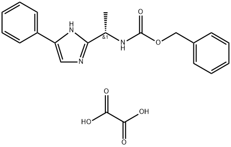 Carbamic acid, [(1S)-1-(4-phenyl-1H-imidazol-2-yl)ethyl]-, phenylmethyl ester oxalate Struktur