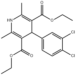 diethyl 4-(3,4-dichlorophenyl)-2,6-dimethyl-1,4-dihydropyridine-3,5-dicarboxylate Struktur