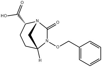 (2R,5R)-6-(benzyloxy)-7-oxo-1,6-diazabicyclo[3.2.1]octane-2-carboxylic acid Struktur