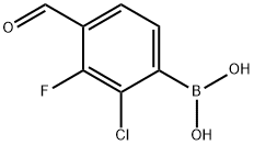 2-Chloro-3-fluoro-4-formylphenylboronic acid Struktur