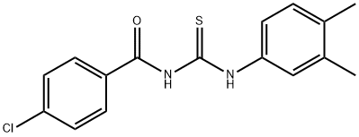 4-chloro-N-{[(3,4-dimethylphenyl)amino]carbonothioyl}benzamide Struktur