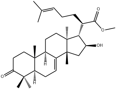 Lanosta-7,24-dien-21-oicacid, 16-hydroxy-3-oxo-, methyl ester, (13a,14b,16b,17a)- (9CI) Struktur