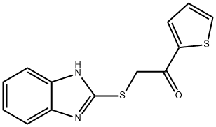 2-((1H-benzo[d]imidazol-2-yl)thio)-1-(thiophen-2-yl)ethan-1-one Struktur