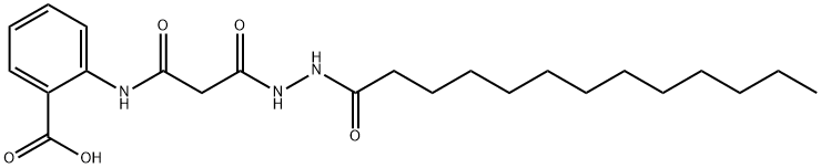 2-(3-oxo-3-(2-tridecanoylhydrazinyl)propanamido)benzoic acid Struktur