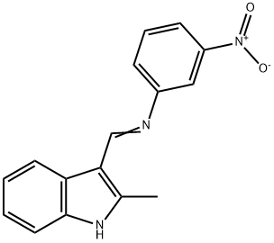 N-[(2-methyl-1H-indol-3-yl)methylene]-3-nitroaniline Struktur