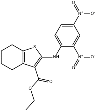 ethyl 2-[(2,4-dinitrophenyl)amino]-4,5,6,7-tetrahydro-1-benzothiophene-3-carboxylate Struktur