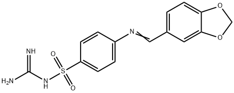 N-[amino(imino)methyl]-4-[(1,3-benzodioxol-5-ylmethylene)amino]benzenesulfonamide Struktur