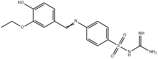 N-[amino(imino)methyl]-4-[(3-ethoxy-4-hydroxybenzylidene)amino]benzenesulfonamide Struktur