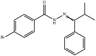 4-bromo-N'-(2-methyl-1-phenylpropylidene)benzohydrazide Struktur