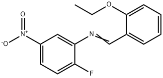 N-(2-ethoxybenzylidene)-2-fluoro-5-nitroaniline Struktur