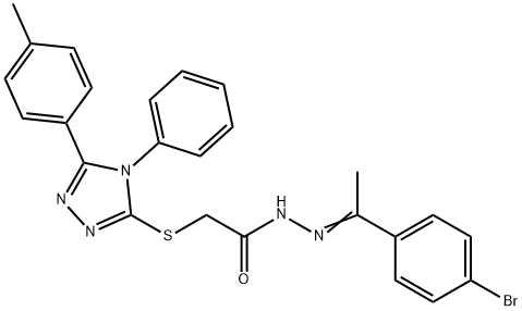 N'-[(1E)-1-(4-bromophenyl)ethylidene]-2-{[5-(4-methylphenyl)-4-phenyl-4H-1,2,4-triazol-3-yl]sulfanyl}acetohydrazide Struktur