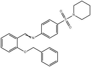 N-[2-(benzyloxy)benzylidene]-4-(1-piperidinylsulfonyl)aniline Struktur