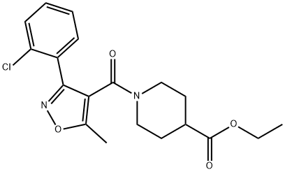 ethyl 1-[3-(2-chlorophenyl)-5-methyl-1,2-oxazole-4-carbonyl]piperidine-4-carboxylate Struktur