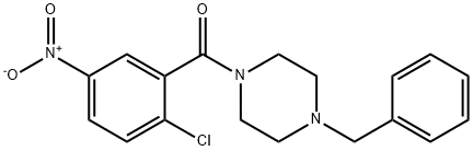 (4-benzylpiperazin-1-yl)-(2-chloro-5-nitrophenyl)methanone Struktur