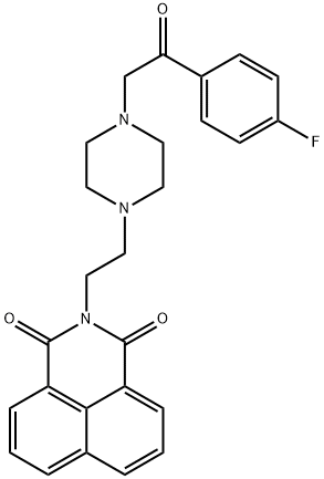 2-(2-(4-(2-(4-fluorophenyl)-2-oxoethyl)piperazin-1-yl)ethyl)-1H-benzo[de]isoquinoline-1,3(2H)-dione Struktur