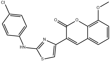 3-(2-((4-chlorophenyl)amino)thiazol-4-yl)-8-methoxy-2H-chromen-2-one Struktur