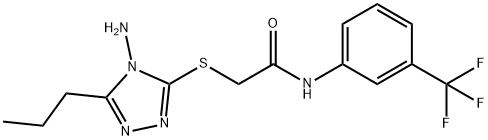 2-[(4-amino-5-propyl-4H-1,2,4-triazol-3-yl)sulfanyl]-N-[3-(trifluoromethyl)phenyl]acetamide Struktur