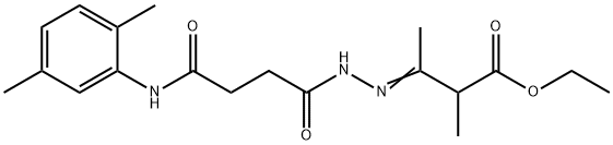 ethyl 3-({4-[(2,5-dimethylphenyl)amino]-4-oxobutanoyl}hydrazono)-2-methylbutanoate Struktur