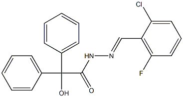 N'-[(E)-(2-chloro-6-fluorophenyl)methylidene]-2-hydroxy-2,2-diphenylacetohydrazide Struktur