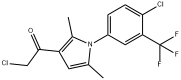 2-chloro-1-(1-(4-chloro-3-(trifluoromethyl)phenyl)-2,5-dimethyl-1H-pyrrol-3-yl)ethan-1-one Struktur