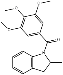 (2-methyl-2,3-dihydroindol-1-yl)-(3,4,5-trimethoxyphenyl)methanone Struktur