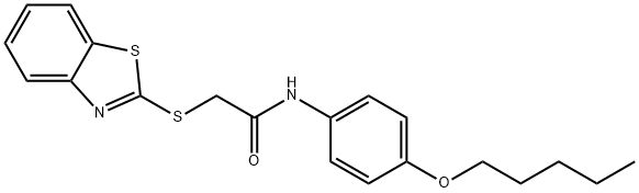 2-(1,3-benzothiazol-2-ylsulfanyl)-N-(4-pentoxyphenyl)acetamide Struktur