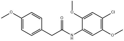 N-(4-chloro-2,5-dimethoxyphenyl)-2-(4-methoxyphenyl)acetamide Struktur