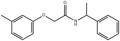 2-(3-methylphenoxy)-N-(1-phenylethyl)acetamide Struktur