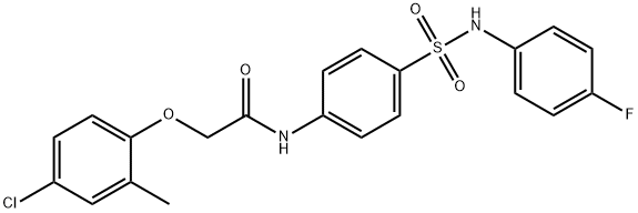 2-(4-chloro-2-methylphenoxy)-N-(4-{[(4-fluorophenyl)amino]sulfonyl}phenyl)acetamide Struktur