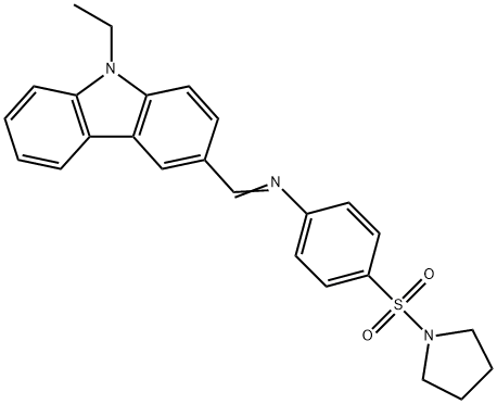 N-[(9-ethyl-9H-carbazol-3-yl)methylene]-4-(1-pyrrolidinylsulfonyl)aniline Struktur