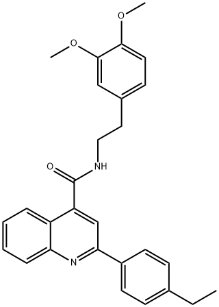 N-[2-(3,4-dimethoxyphenyl)ethyl]-2-(4-ethylphenyl)quinoline-4-carboxamide Struktur