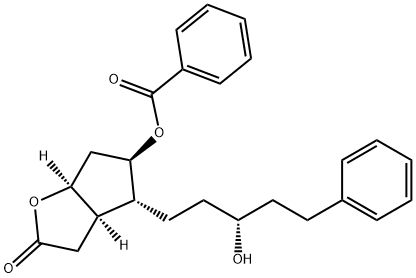 (3aR,4R,5R,6aS)-4-((R)-3-hydroxy-5-phenylpentyl)-2-oxohexahydro-2H-cyclopenta[b]furan-5-yl benzoate Struktur