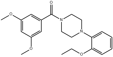 (3,5-dimethoxyphenyl)-[4-(2-ethoxyphenyl)piperazin-1-yl]methanone Struktur