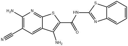 3,6-diamino-N-(1,3-benzothiazol-2-yl)-5-cyanothieno[2,3-b]pyridine-2-carboxamide Struktur