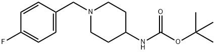 tert-Butyl 1-(4-fluorobenzyl)piperidin-4-ylcarbamate Struktur