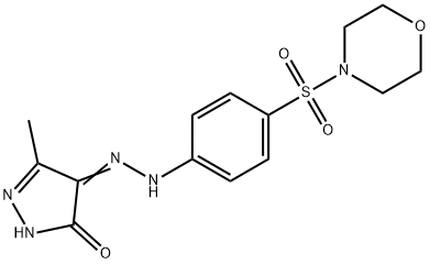 5-methyl-4-{[4-(4-morpholinylsulfonyl)phenyl]hydrazono}-2,4-dihydro-3H-pyrazol-3-one Struktur