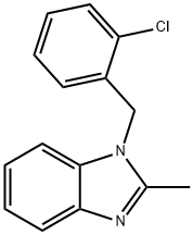 1-[(2-chlorophenyl)methyl]-2-methylbenzimidazole Struktur