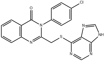 3-(4-chlorophenyl)-2-[(9H-purin-6-ylsulfanyl)methyl]-4(3H)-quinazolinone Struktur