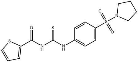 N-({[4-(1-pyrrolidinylsulfonyl)phenyl]amino}carbonothioyl)-2-thiophenecarboxamide Struktur