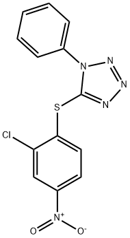 5-(2-Chloro-4-nitro-phenylsulfanyl)-1-phenyl-1H-tetrazole Struktur