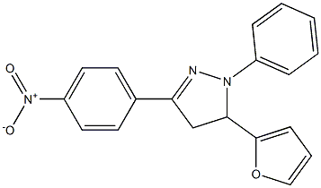 3-(furan-2-yl)-5-(4-nitrophenyl)-2-phenyl-3,4-dihydropyrazole Struktur