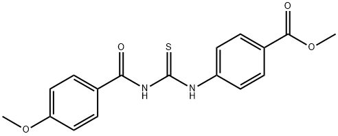 methyl 4-({[(4-methoxybenzoyl)amino]carbonothioyl}amino)benzoate Struktur