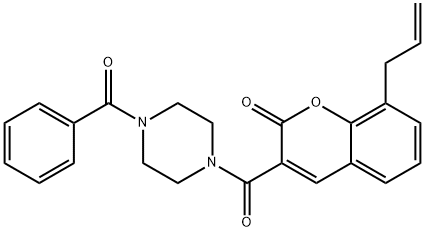 8-allyl-3-(4-benzoylpiperazine-1-carbonyl)-2H-chromen-2-one Struktur