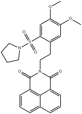 2-(4,5-dimethoxy-2-(pyrrolidin-1-ylsulfonyl)phenethyl)-1H-benzo[de]isoquinoline-1,3(2H)-dione Struktur