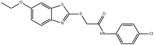 N-(4-chlorophenyl)-2-[(6-ethoxy-1,3-benzothiazol-2-yl)sulfanyl]acetamide Struktur