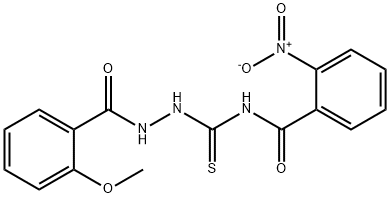 N-{[2-(2-methoxybenzoyl)hydrazino]carbonothioyl}-2-nitrobenzamide Struktur