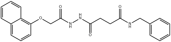 N-benzyl-4-{2-[(1-naphthyloxy)acetyl]hydrazino}-4-oxobutanamide Struktur