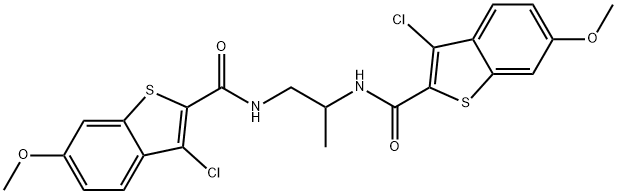 N,N'-1,2-propanediylbis(3-chloro-6-methoxy-1-benzothiophene-2-carboxamide) Struktur