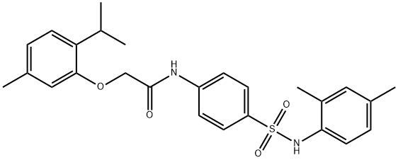 N-(4-{[(2,4-dimethylphenyl)amino]sulfonyl}phenyl)-2-(2-isopropyl-5-methylphenoxy)acetamide Struktur